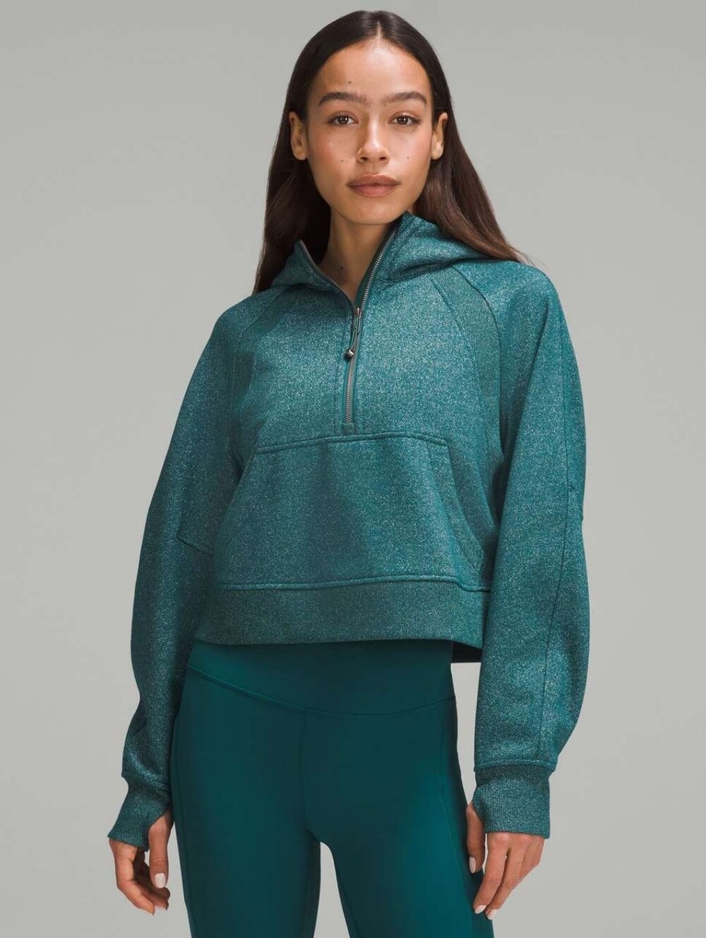 Lululemon Scuba Oversized Half-Zip Hoodie *SparkStorm Teal / Silver M/L